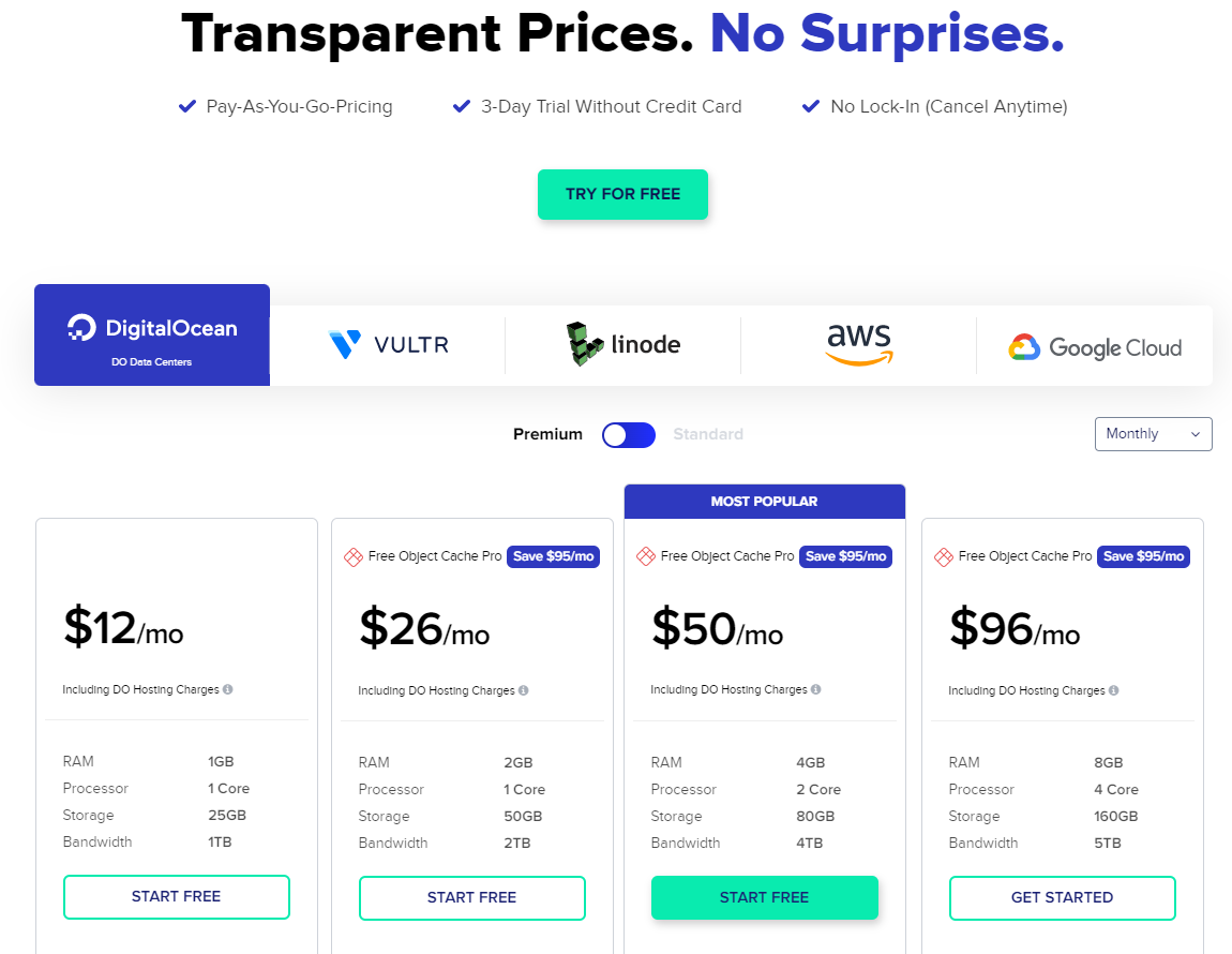 Cloudways Price plan