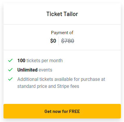 Appsumo product Ticket Tailor free